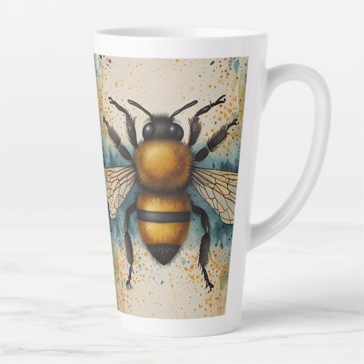 Lebhaftes Bee Watercolor-Muster Milchtasse (Rechts)