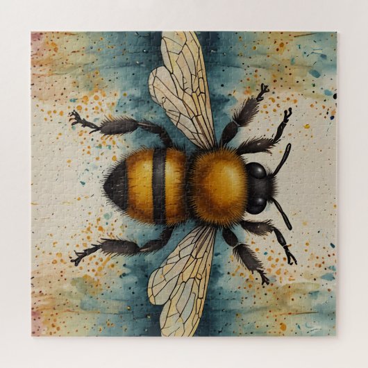 Lebhaftes Bee Watercolor-Muster Puzzle (Horizontal)