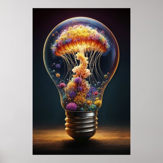 Lebhaftes biolumineszierendes Quallenglühen Poster (Vorne)