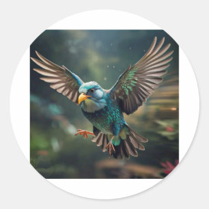 Lebhaftes Bird Tattoo-Design Runder Aufkleber