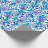 Lebhaftes, bläserfarbenes Muster in Blau und Aquam Geschenkpapier (Ecke)