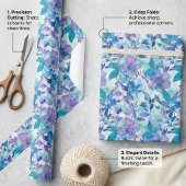 Lebhaftes, bläserfarbenes Muster in Blau und Aquam Geschenkpapier