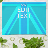 Lebhaftes blaues Aqua Behalte Ihre Textunionsbuchs Küchentuch (Gefaltet)