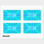 Lebhaftes blaues Aqua Behalte Ihre Textunionsbuchs Rechteckiger Aufkleber (Blatt)