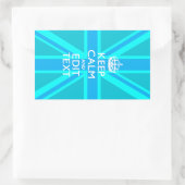 Lebhaftes blaues Aqua Behalte Ihre Textunionsbuchs Rechteckiger Aufkleber (Tasche)