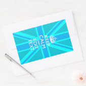 Lebhaftes blaues Aqua Behalte Ihre Textunionsbuchs Rechteckiger Aufkleber (Umschlag)