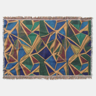 Lebhaftes, blaues, grünes und rotes geometrisches decke