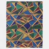Lebhaftes, blaues, grünes und rotes geometrisches  fleecedecke (Vorderseite)
