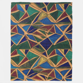 Lebhaftes, blaues, grünes und rotes geometrisches  fleecedecke