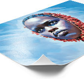 Lebhaftes blaues Portrait Fotodruck (Ecke)