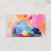 Lebhaftes Blauorange Rosa Moderne Abstrakte Malere Visitenkarte (Vorderseite)
