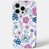 Lebhaftes blaurosa Wasserfarbenlackiertes Blossom Case-Mate iPhone Hülle (Rückseite)