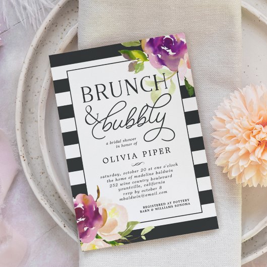 Lebhaftes Bloom Brunch & Bubbly Brautparty lädt ei Einladung
