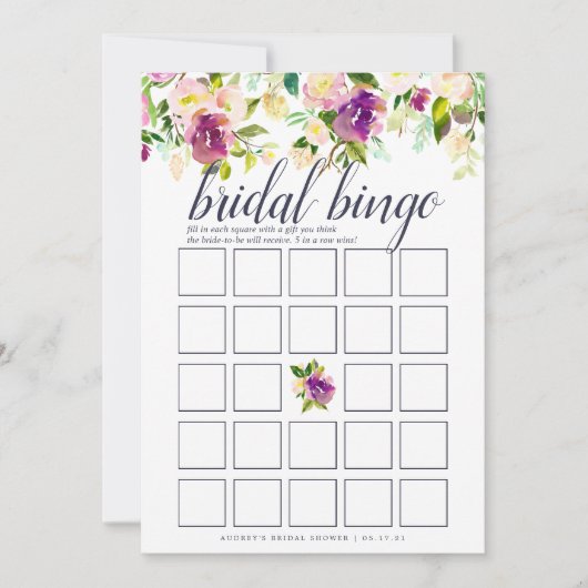 Lebhaftes Bloom-Doppelseitiges Brautparty-Spiel (Vorderseite)