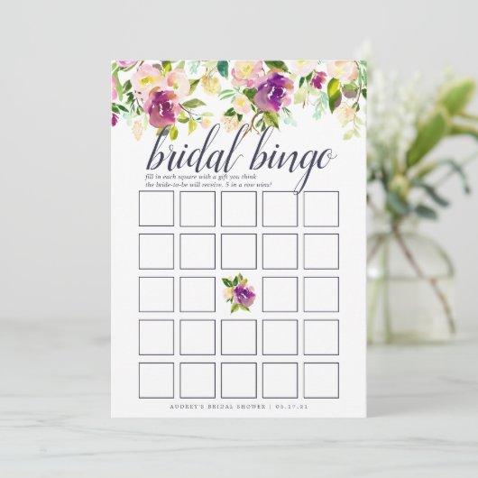 Lebhaftes Bloom-Doppelseitiges Brautparty-Spiel (Stehend Vorderseite)