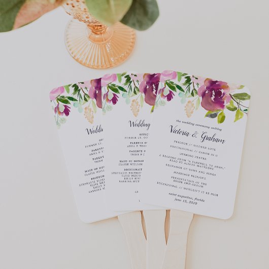 Lebhaftes Bloom-Hochzeitsprogramm Fächer