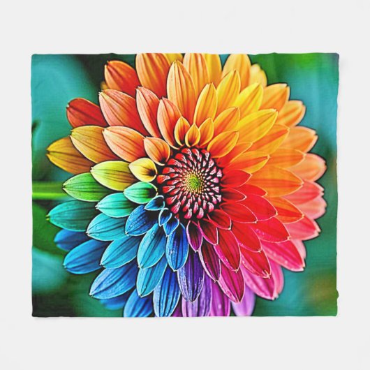 Lebhaftes Bloom of Hope and Joy Design Fleecedecke (Vorderseite (Horizontal))