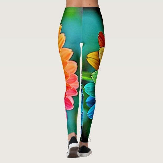 Lebhaftes Bloom of Hope and Joy Design Leggings (Rückseite)