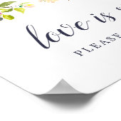 Lebhaftes Bloom Wedding Dessert Bar Sign Poster (Ecke)