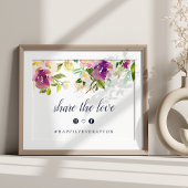 Lebhaftes Bloom Wedding Hashtag Sign Poster