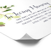 Lebhaftes Bloom Wedding Memorial Sign Poster (Ecke)