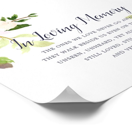 Lebhaftes Bloom Wedding Memorial Sign Poster (Ecke)