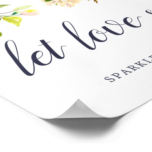Lebhaftes Bloom Wedding Sparker Sendoff Sign Poster (Ecke)