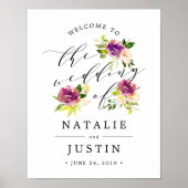 Lebhaftes Bloom Wedding Willkommenszeichen Poster (Vorne)