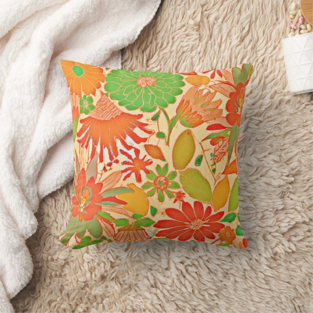 Lebhaftes Blossom Elegance Muster Kissen (Decke)