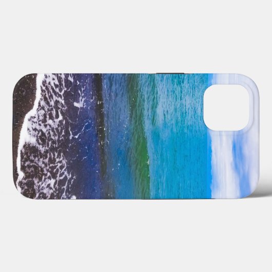 Lebhaftes Blue Ocean Waves iPhone Case (Rückseite (Horizontal))
