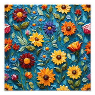 Lebhaftes Blumenband Fotodruck