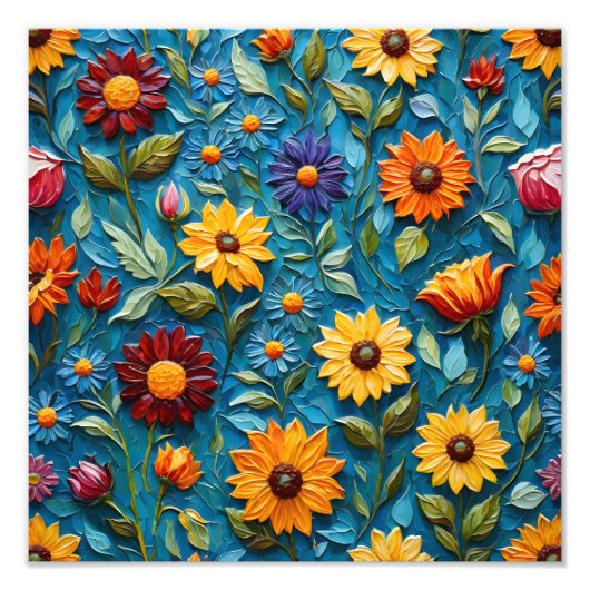 Lebhaftes Blumenband Fotodruck (Vorne)