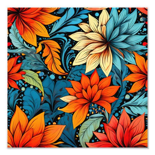 Lebhaftes Blumenband Fotodruck (Vorne)