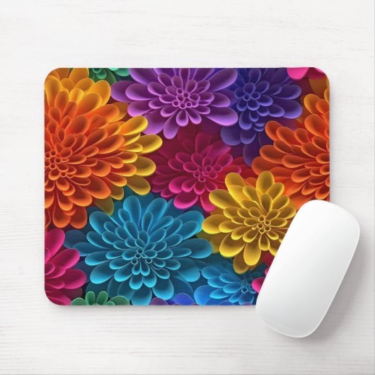 Lebhaftes Blumendelikt Mousepad (Mit Mouse)