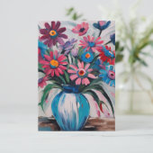 Lebhaftes Blumendesign Dankeskarte (Stehend Vorderseite)