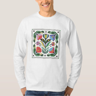 Lebhaftes Blumendesign - farbenfrohe Blume und Blä T-Shirt