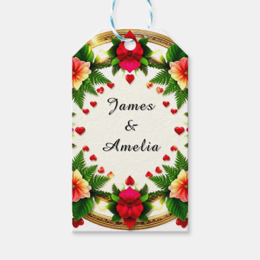 Lebhaftes Blumendesign Geschenkanhänger (Vorderseite)