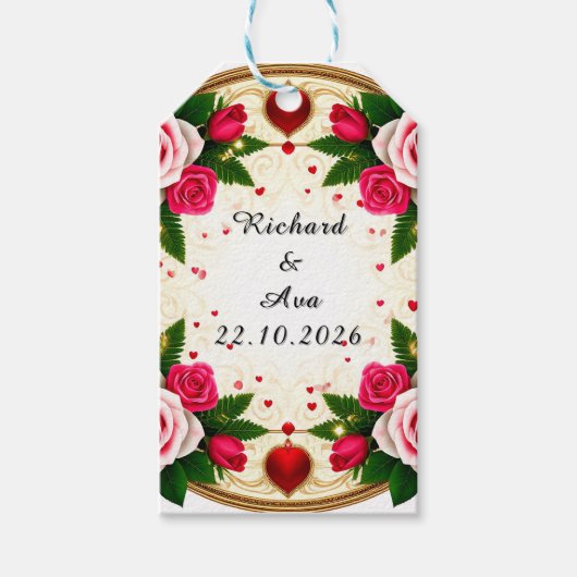 Lebhaftes Blumendesign Geschenkanhänger (Vorderseite)