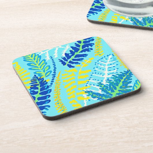 Lebhaftes Blumendesign Getränkeuntersetzer (Linke Seite)