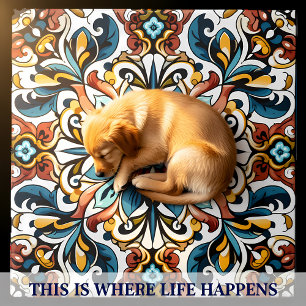 Lebhaftes Blumendesign in aufwändigen Keramiken-Fl Fliese