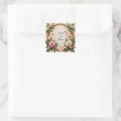 Lebhaftes Blumendesign Quadratischer Aufkleber (Tasche)