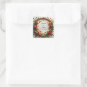 Lebhaftes Blumendesign Quadratischer Aufkleber (Tasche)