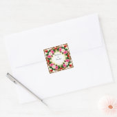 Lebhaftes Blumendesign Quadratischer Aufkleber (Umschlag)