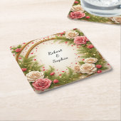 Lebhaftes Blumendesign Rechteckiger Pappuntersetzer (angewinkelt)
