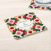 Lebhaftes Blumendesign Rechteckiger Pappuntersetzer (angewinkelt)
