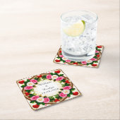 Lebhaftes Blumendesign Rechteckiger Pappuntersetzer (Vor Ort)