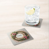Lebhaftes Blumendesign Rechteckiger Pappuntersetzer (Vor Ort)