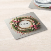 Lebhaftes Blumendesign Rechteckiger Pappuntersetzer (angewinkelt)