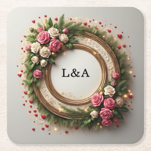 Lebhaftes Blumendesign Rechteckiger Pappuntersetzer (Vorderseite)