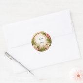 Lebhaftes Blumendesign Runder Aufkleber (Umschlag)